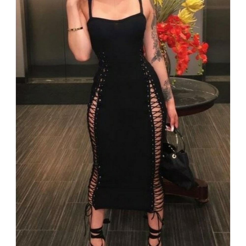 Fashionnova Temperance Knit Black Dress XS